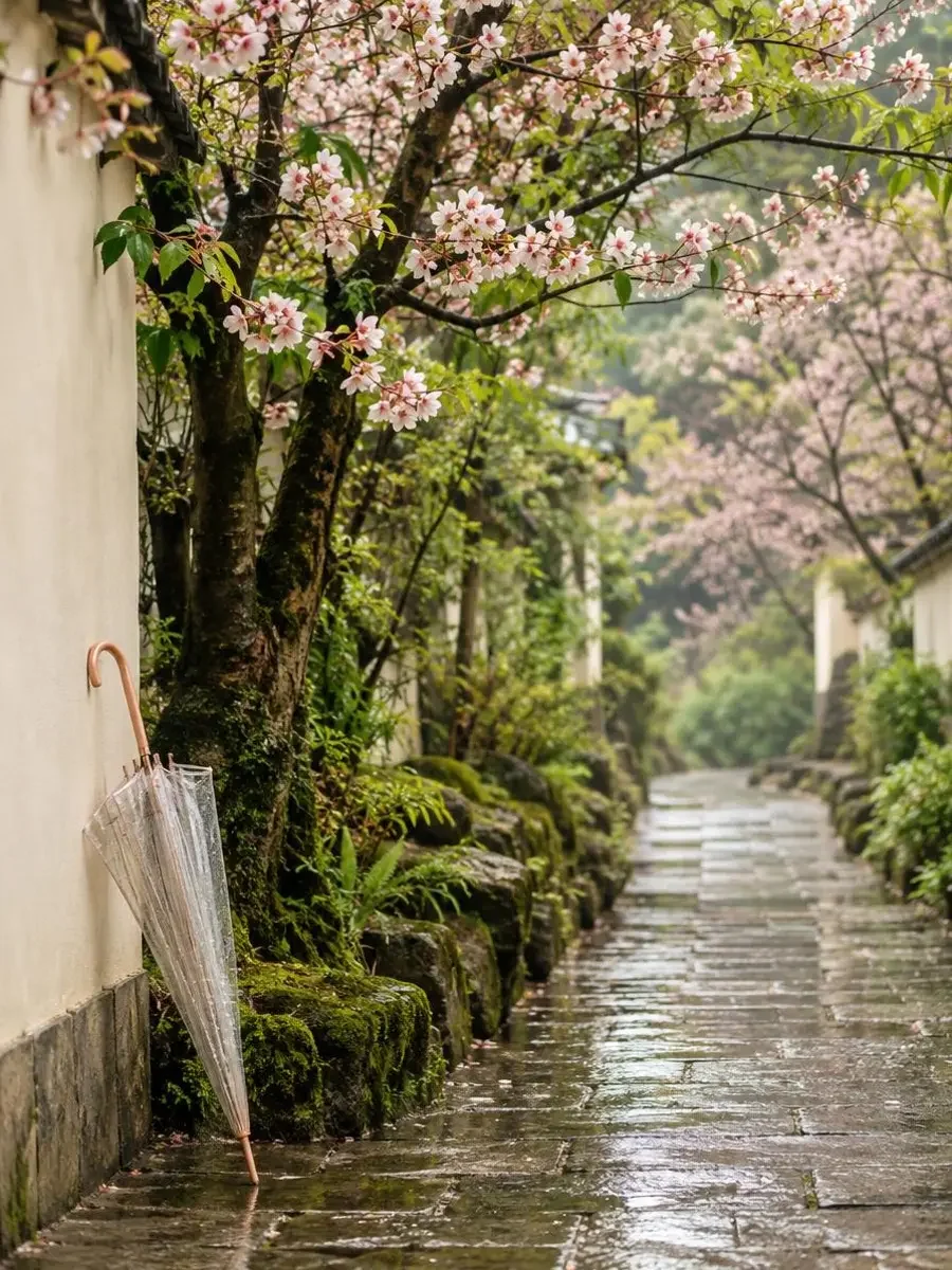 杏花雨落下时 - 一条雨巷,两个人把春天走了三遍 杏花雨落下时剧集封面,四季情书、治愈日常题材